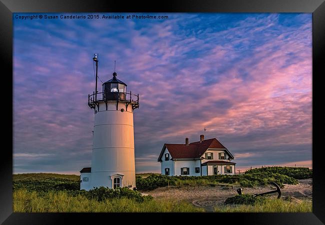 Race Point Lighthouse Sunset Framed Print by Susan Candelario