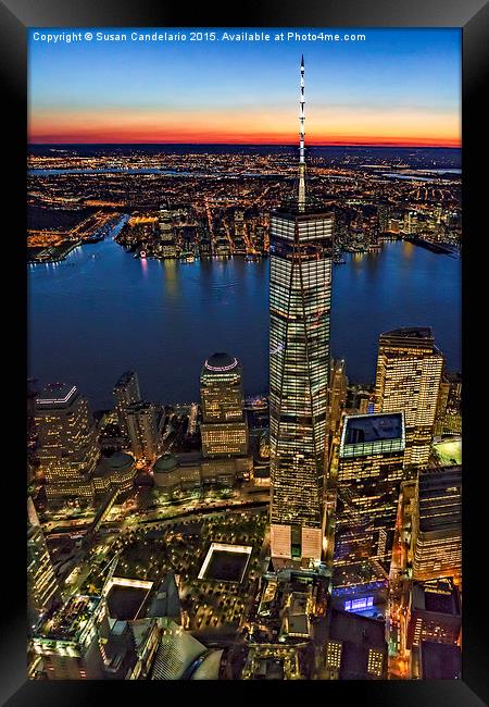 World Trade Center WTC From High Above Framed Print by Susan Candelario