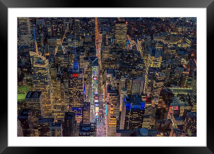 Aerial New York City 42nd Street Framed Mounted Print by Susan Candelario