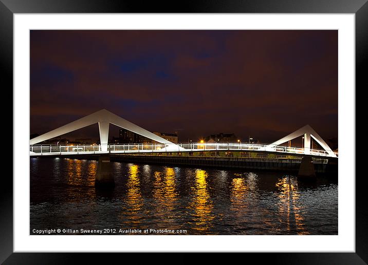 River Clyde Squiggly Bridge Framed Mounted Print by Gillian Sweeney