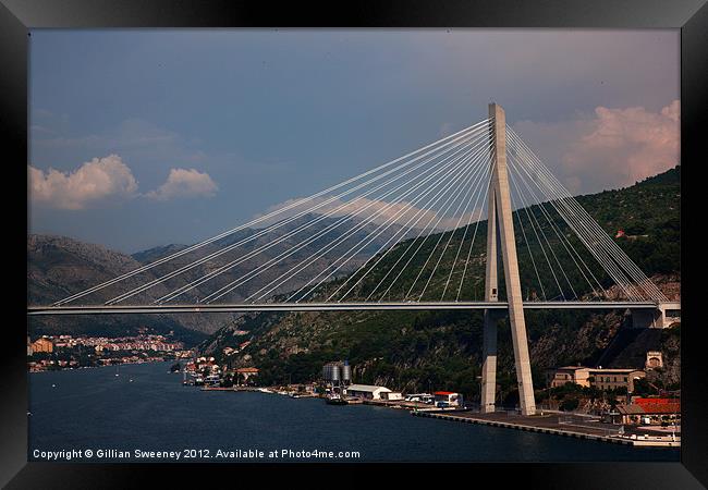 Franjo Tudman Bridge - Dubrovnik Framed Print by Gillian Sweeney