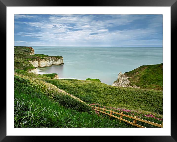 Flamborough Head Cliffs East Yorkshire Framed Mounted Print by Jonathan Thirkell