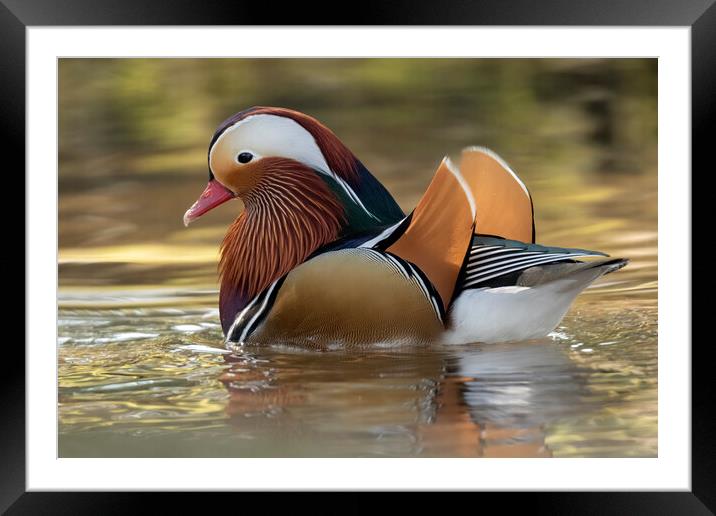 Male Mandarin Duck Framed Mounted Print by Jonathan Thirkell