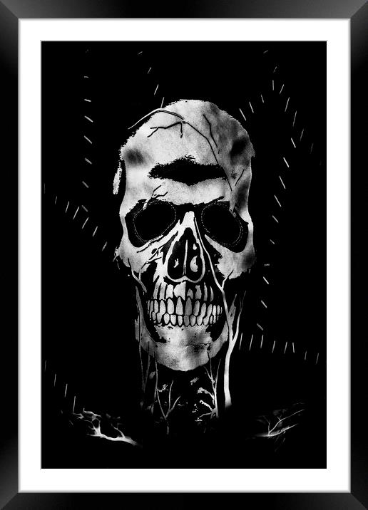 The skull Framed Mounted Print by Jonathan Thirkell