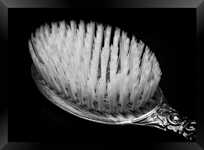 The Monochrome Hairbrush Framed Print by Jonathan Thirkell