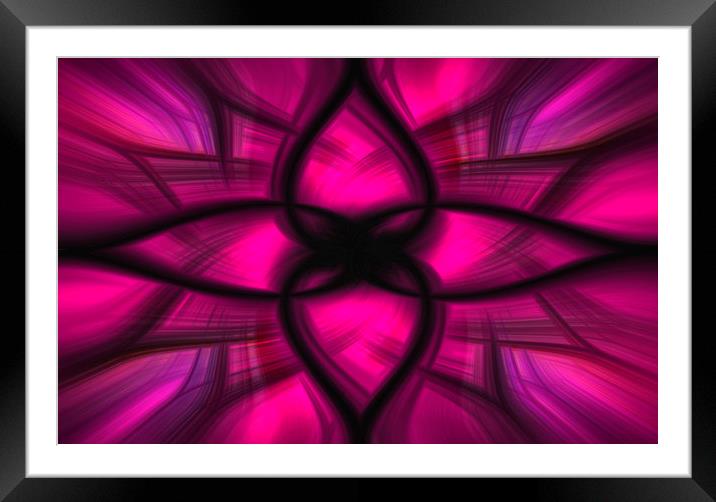 Pink Power Abstract Art Framed Mounted Print by Jonathan Thirkell