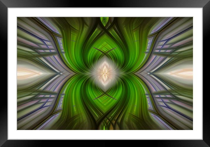 Green tartan style abstract Framed Mounted Print by Jonathan Thirkell