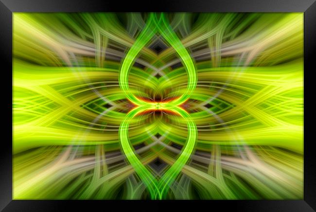 Green Neon Abstract  Framed Print by Jonathan Thirkell
