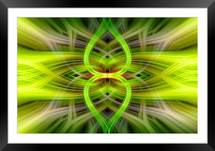 Green Neon Abstract  Framed Mounted Print by Jonathan Thirkell