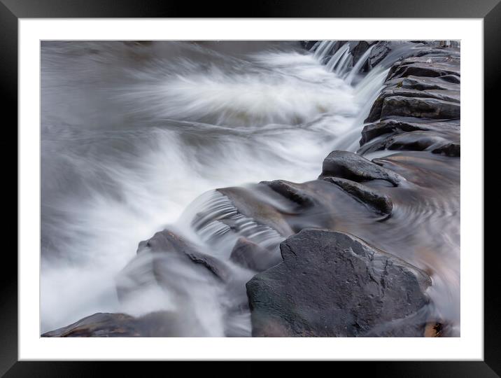 Snig Hole Abstract River Ogden Irwell Vale Helmsho Framed Mounted Print by Jonathan Thirkell