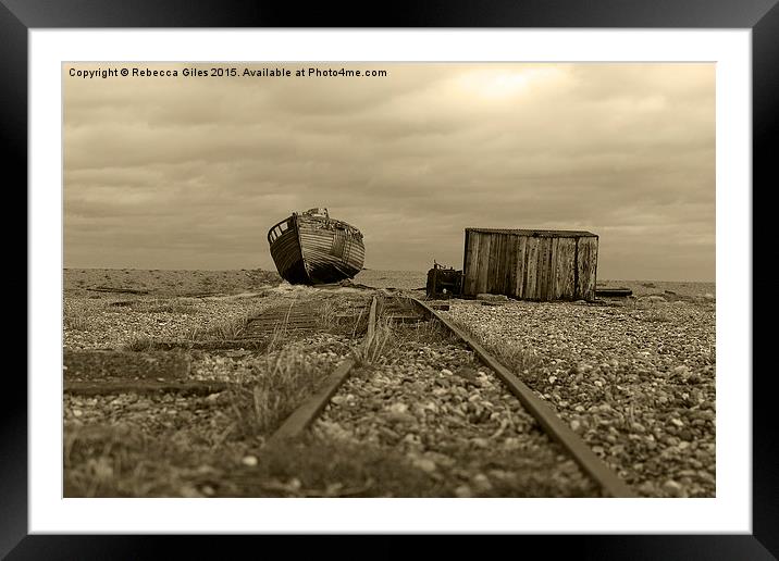  Old Boat at Dungeness Framed Mounted Print by Rebecca Giles