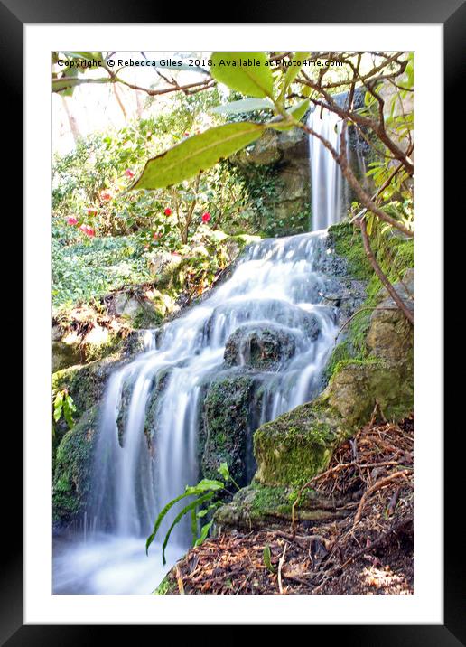 Waterfall Framed Mounted Print by Rebecca Giles