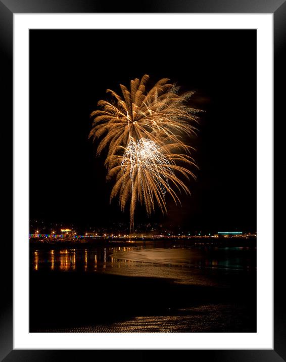Fireworks at Paignton Beach Framed Mounted Print by Jay Lethbridge
