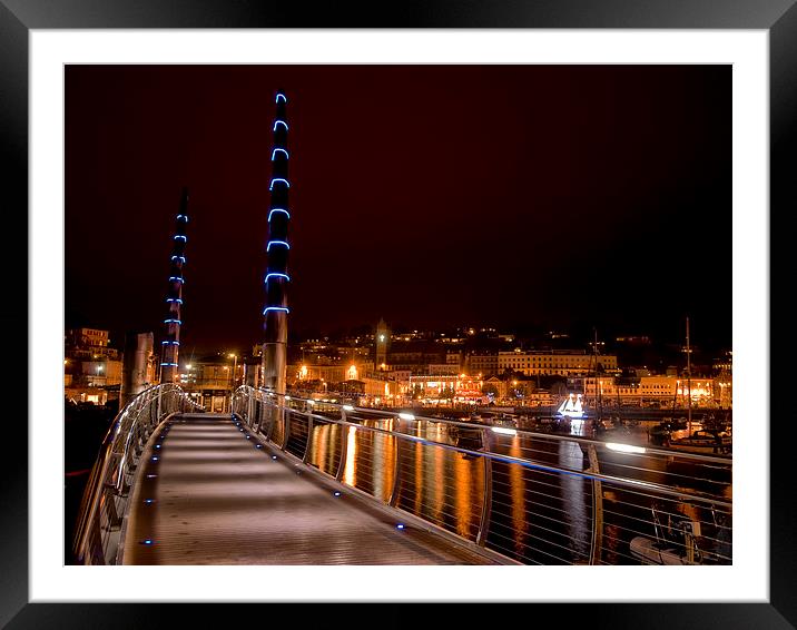 Torquay Harbour Lights Framed Mounted Print by Jay Lethbridge