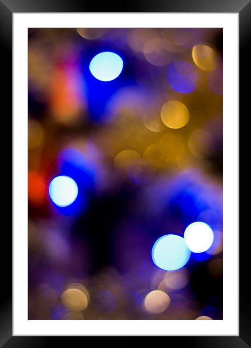 Bokeh Lights from Christmas Tree Framed Mounted Print by Jay Lethbridge