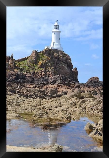 Corbiere Lighthouse Framed Print by Phil While