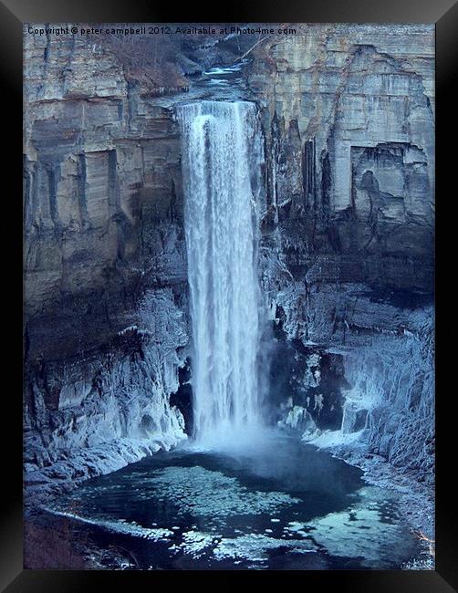 Iced Waterfall Framed Print by peter campbell