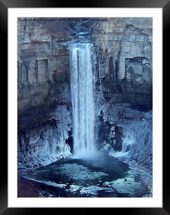 Iced Waterfall Framed Mounted Print by peter campbell