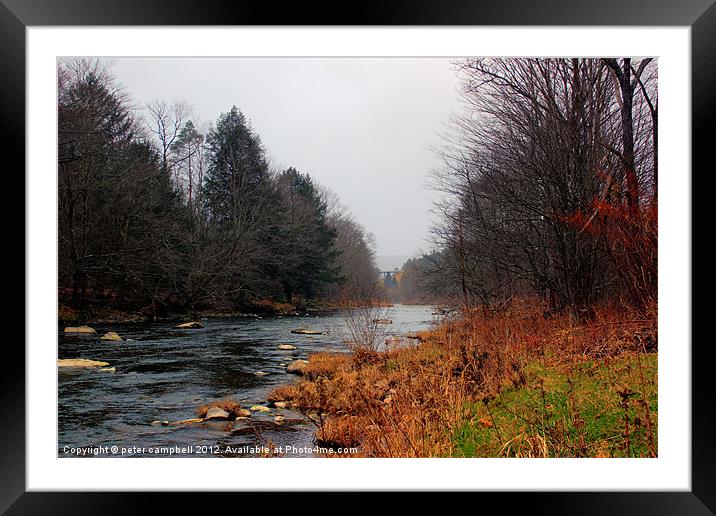 Livingston , NY Creek 2 Framed Mounted Print by peter campbell