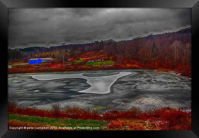 Frozen Pond Framed Print by peter campbell