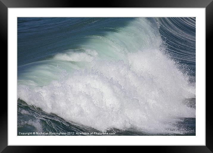 Surf in California Framed Mounted Print by Nicholas Burningham