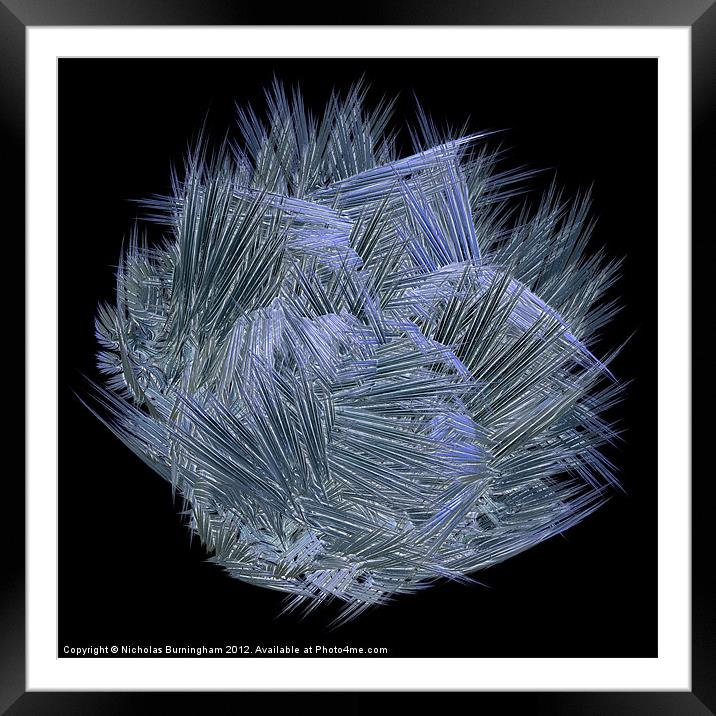 Fractal glass shards Framed Mounted Print by Nicholas Burningham
