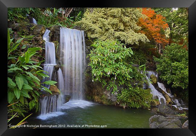 Autumn Waterfall Framed Print by Nicholas Burningham