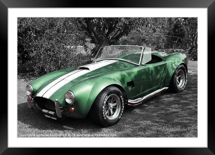 Green Cobra Framed Mounted Print by Nicholas Burningham