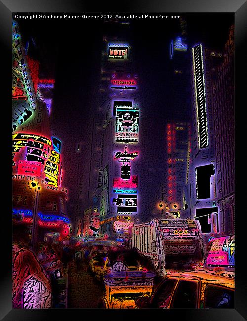 Time Square Framed Print by Anthony Palmer-Greene