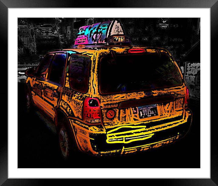 Taxi Framed Mounted Print by Anthony Palmer-Greene