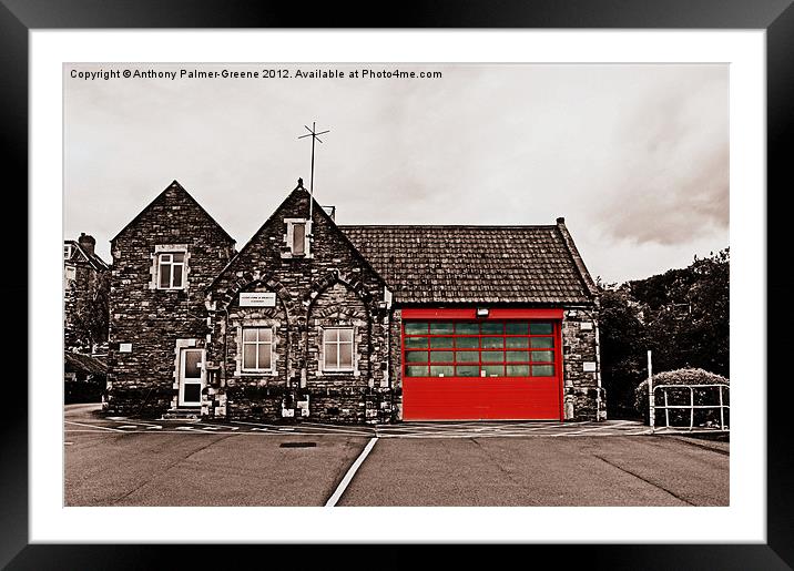 Fire Station Clevedon Framed Mounted Print by Anthony Palmer-Greene