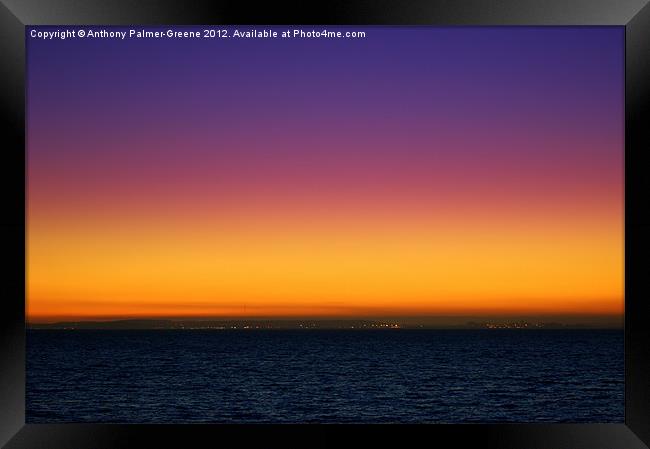 Clevedon Sunset Framed Print by Anthony Palmer-Greene