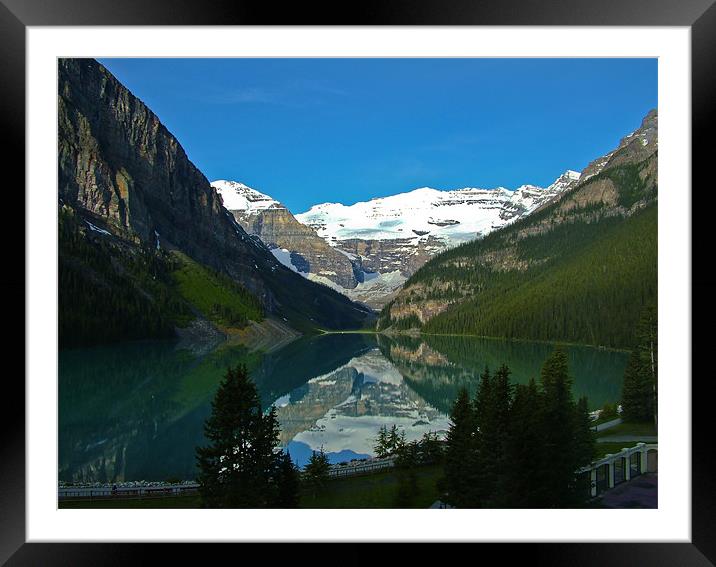 Crisp reflection at Lake Louise Framed Mounted Print by Phil Emmerson