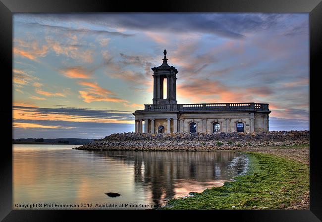 Rutland Water Normanton Church HDR Framed Print by Phil Emmerson