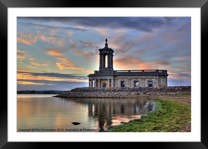 Rutland Water Normanton Church HDR Framed Mounted Print by Phil Emmerson