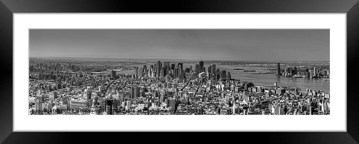 New York City Skyline Panorama Framed Mounted Print by Phil Emmerson