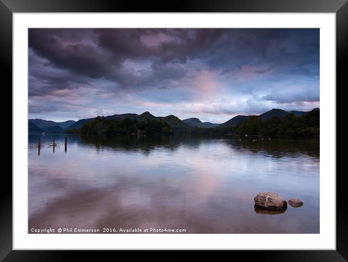 Derwent Water Clouds Framed Mounted Print by Phil Emmerson