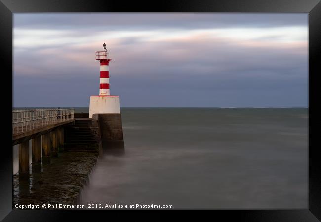 Pier Lighthouse Framed Print by Phil Emmerson