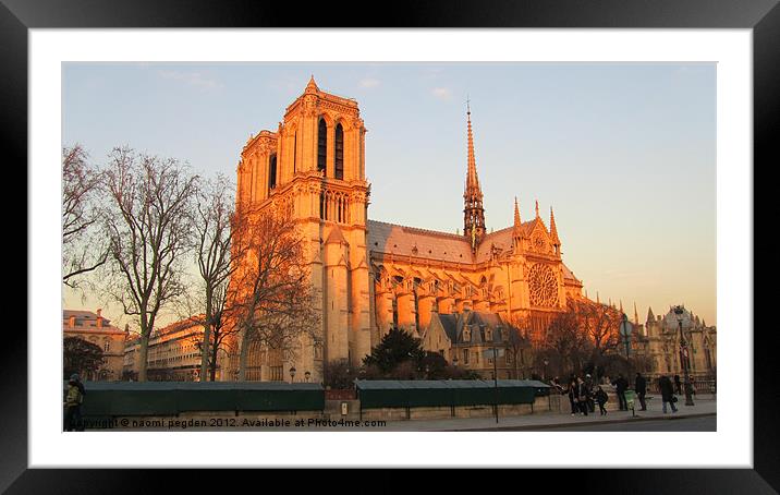 Notra Dame at sunset Framed Mounted Print by N C Photography