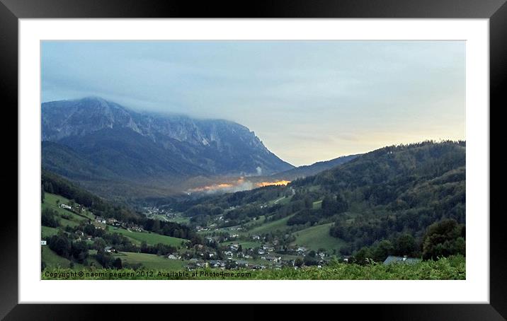 Fire in the Valley Framed Mounted Print by N C Photography