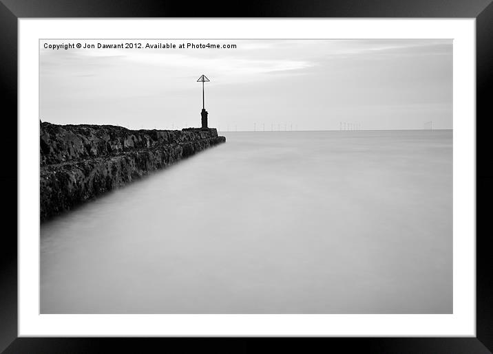 Long exposure of the the sea by a groyne Framed Mounted Print by Jonny Essex