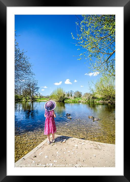 Feeding the ducks in Dedham Framed Mounted Print by Jonny Essex