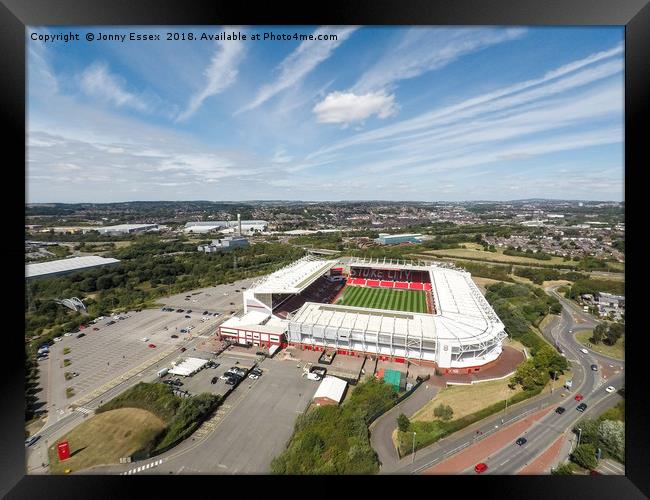 Aerial View of the BET365 Stadium, Stoke on Trent Framed Print by Jonny Essex