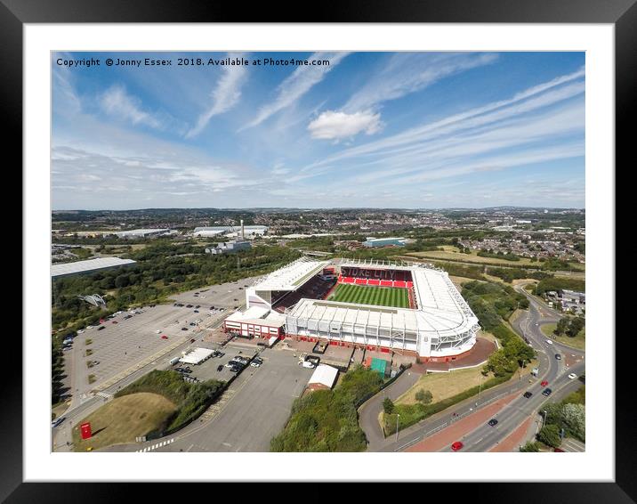 Aerial View of the BET365 Stadium, Stoke on Trent Framed Mounted Print by Jonny Essex