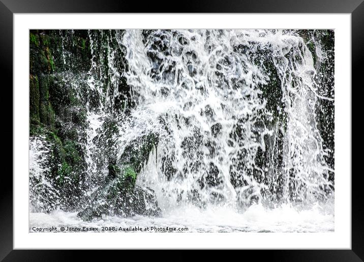 Long exposure of a waterfall, Peak District No5 Framed Mounted Print by Jonny Essex