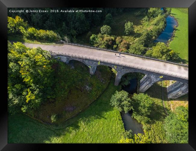 Aerial view of Headstone viaduct, Bakewell No4 Framed Print by Jonny Essex