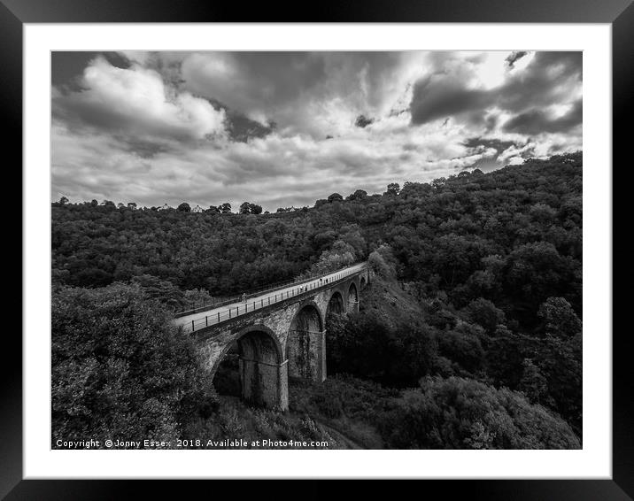 Aerial view of Headstone viaduct, Bakewell No5 Framed Mounted Print by Jonny Essex