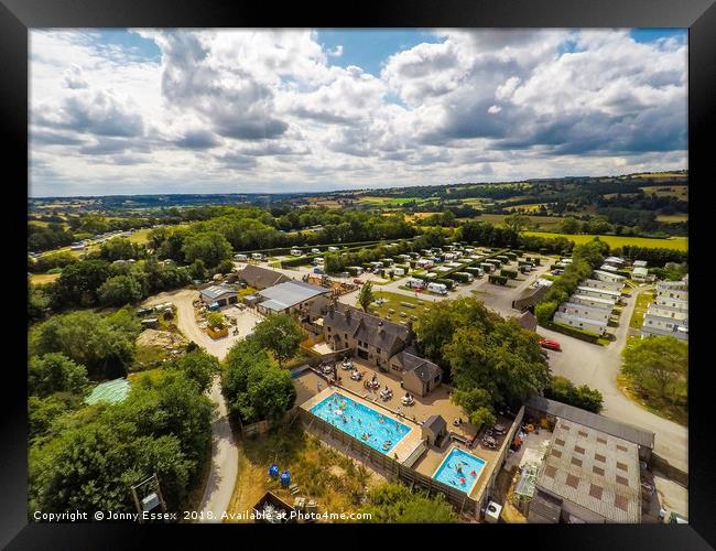 Aerial view of Callow Top Holiday park, Derbyshire Framed Print by Jonny Essex