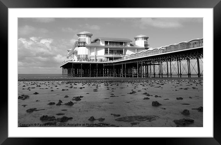 Grand Pier in Weston-Super-Mare  Framed Mounted Print by Paula Palmer canvas
