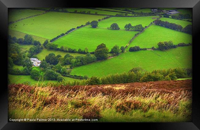 Arty Exmoor view Framed Print by Paula Palmer canvas